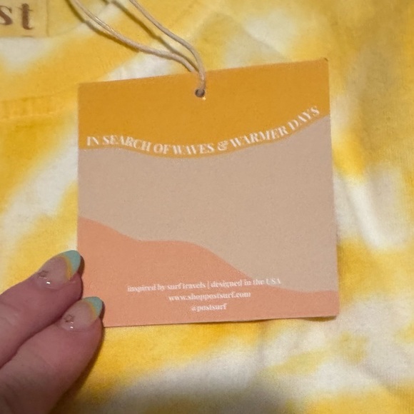 NWT Yellow Tie-Dye T-Shirt with 'GOLDEN' Embroidery Size S - Picture 5 of 7